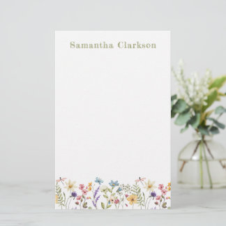 Launische Wildblumenblüte Farbiger Frühlingsgarten Briefpapier