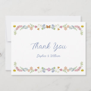 Launische Wildblumenhochzeit Dankeskarte