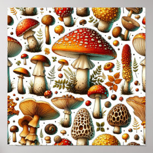 Launische Wilde Pilze Poster