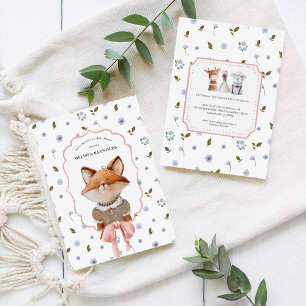 Launische Wildlinge   Vintage-Tiere Baby Shower Einladung