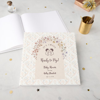 Launische Zwillinge Baby Mädchen Shower Floral LPM Gästebuch