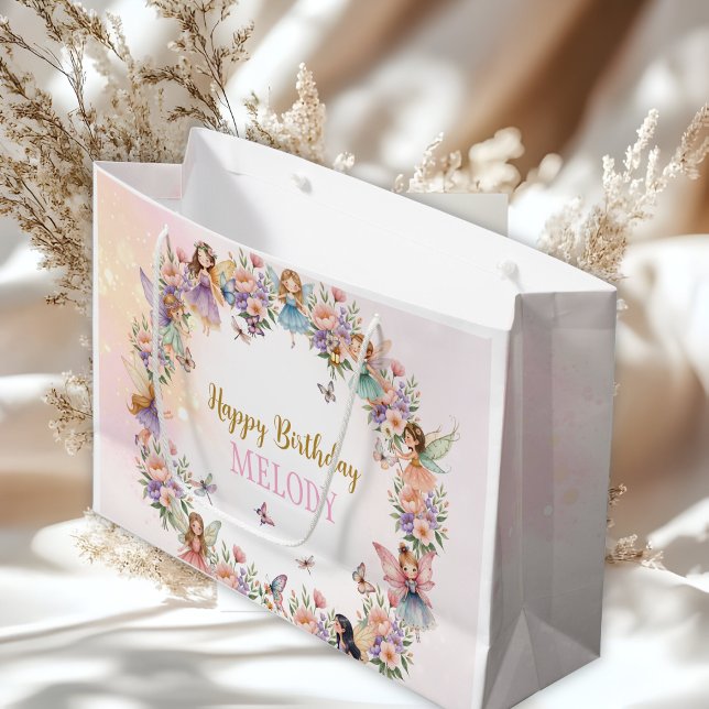 Launischer Blumenfee-Garten-Geburtstag  Große Geschenktüte (Von Creator hochgeladen)