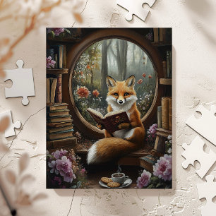 Launischer Bücherwurm lesender Fuchs