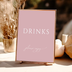 Launischer Dusty Rose Baby Shower Getränke Schild