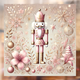Launischer Eleganter Rosa und Gold Pastell Nusskna Fensteraufkleber