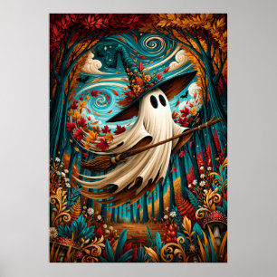 Launischer Geisterhexen-Herbstwald Poster