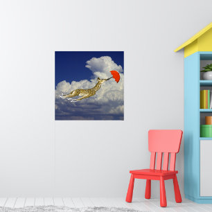 Launischer Giraffe Regenschirm Flieg Mit Mir Poste Poster