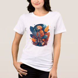 Launischer Herbstjunge in Wald-Fantasie-Grafik Tri-Blend Shirt