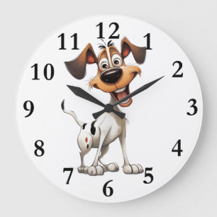 launischer Hund Große Wanduhr