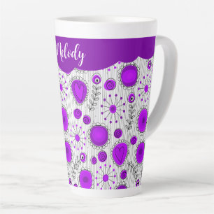 Launischer lila weiß Herzen Blumen blumiger Name Milchtasse