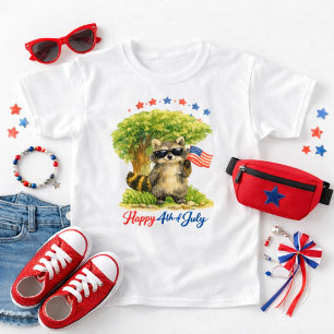 Launischer patriotischer Waschbär 4. Juli Tier T-Shirt