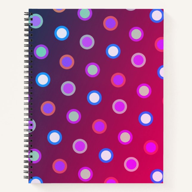 Launischer Polka-Punkt Notizbuch (Vorderseite)