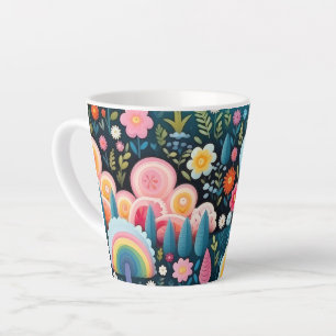 Launischer Regenbogen-Garten Blumige Fantasie-Must Milchtasse