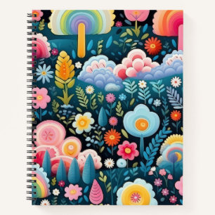 Launischer Regenbogen-Garten Blumige Fantasie-Must Notizbuch
