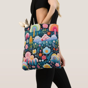Launischer Regenbogen-Garten Blumige Fantasie-Must Tasche
