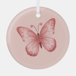 Launischer Rosa Schmetterling Ornament Aus Glas