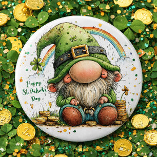 Launischer St. Patrick's Day Gnom Button