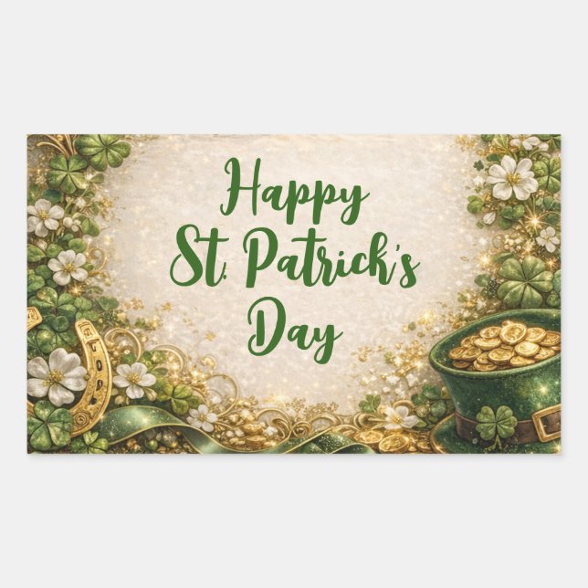 Launischer St. Patrick's Day  Rechteckiger Aufkleber (Vorderseite)