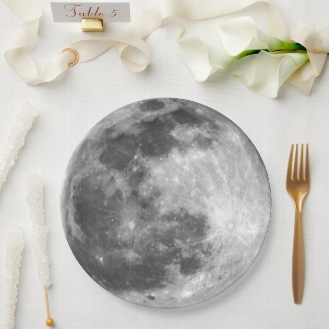 Launischer Vollmond Pappteller (Hochzeit)
