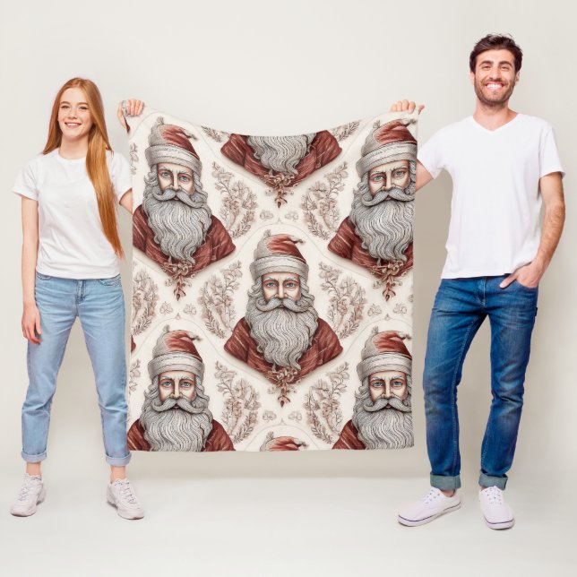 Launischer Weihnachtsmann & Botanik Fleecedecke (Beispiel)