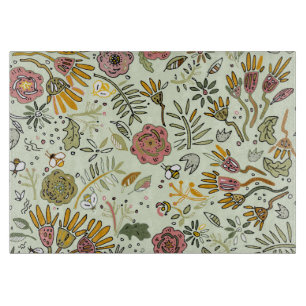 Launischer Wildblumengarten & Hummel-Muster Schneidebrett