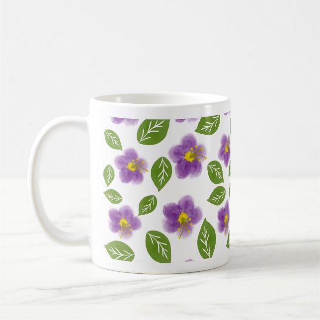 Launisches Botanisches Blumengarten-Ästhetikmuster Kaffeetasse (Links)