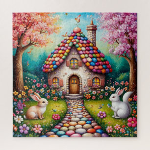 Launisches Cottage mit Kaninchen