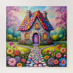 Launisches Cottage mit lebendigem Blumengarten