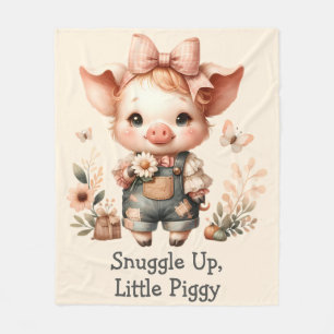 Launisches Ferkel in Pastell-Overalls Pfirsich Fleecedecke