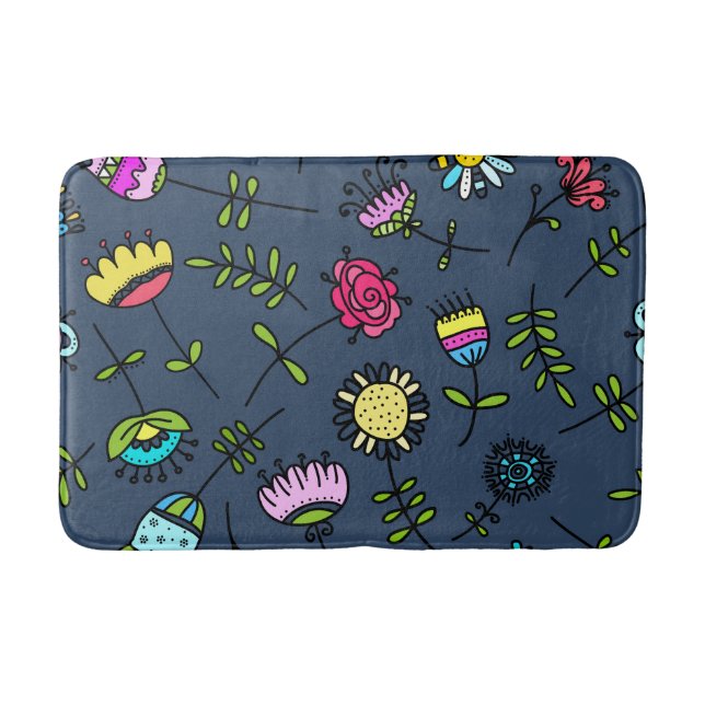 Launisches florales Muster Art Design Badematte (Vorderseite)