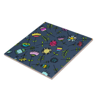 Launisches florales Muster Art Design Fliese