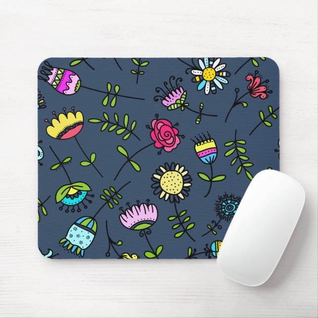 Launisches florales Muster Art Design Mousepad (Mit Mouse)