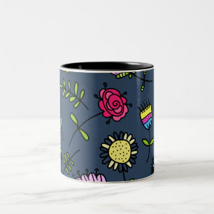 Launisches florales Muster Art Design Zweifarbige Tasse