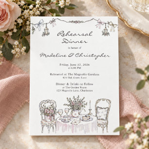 Launisches Florales Probedinner Einladung