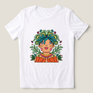 Launisches Mädchen mit Blumenkrone Tri-Blend Shirt