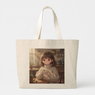Launisches Mädchen mit Kaffeetüte Tasche