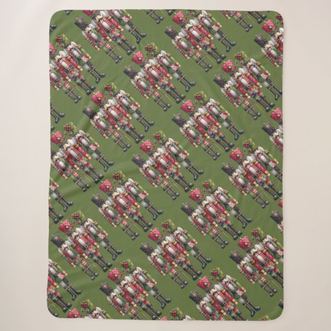 Launisches Patchwork-Weihnachts-Nussknacker-Trio Sherpadecke (Vorderseite)