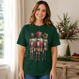 Launisches Patchwork-Weihnachts-Nussknacker-Trio T-Shirt