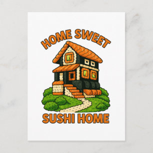Launisches Sushi-Haus Foodie Cottage Postkarte