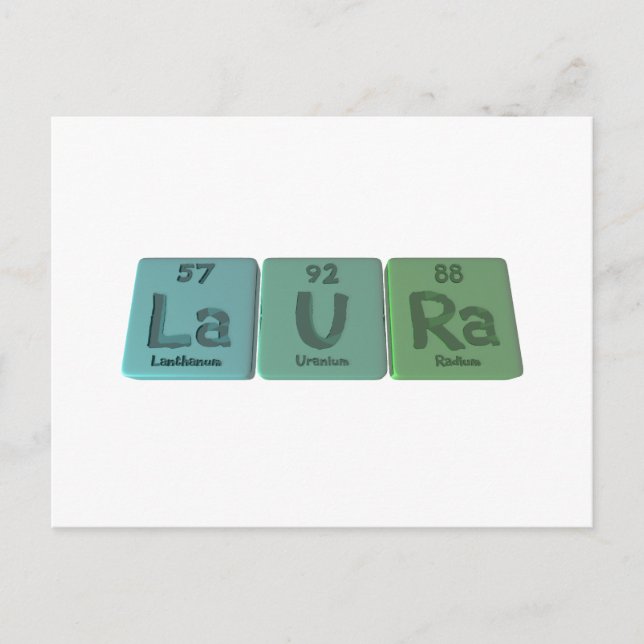 Laura als Lanthanum Uranium Radium Postkarte (Vorderseite)