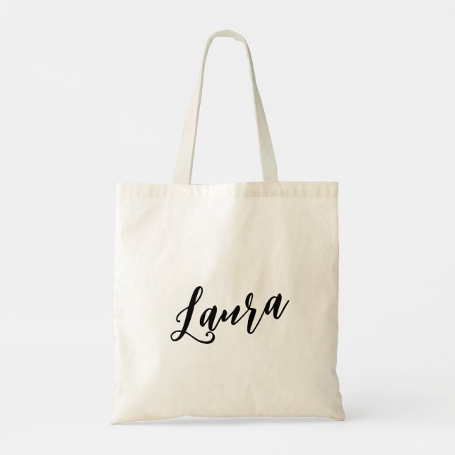 Laura Custom Script Design Tote Bag Tragetasche (Rückseite)