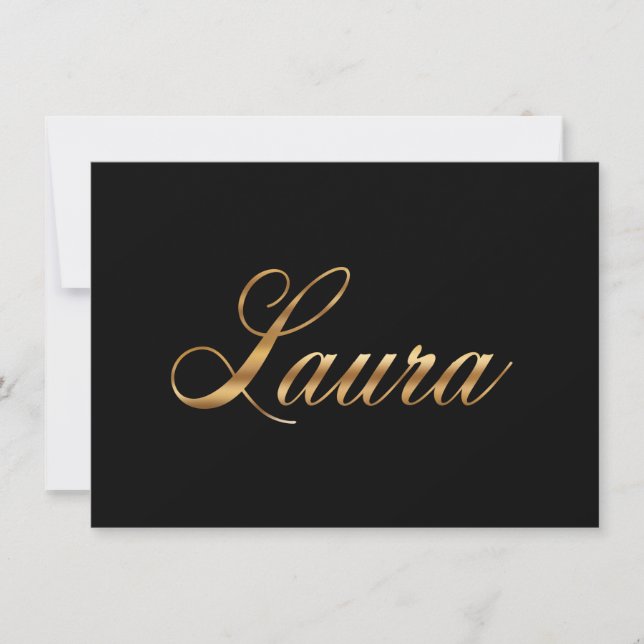 Laura gold Design Lettering Karte (Vorderseite)