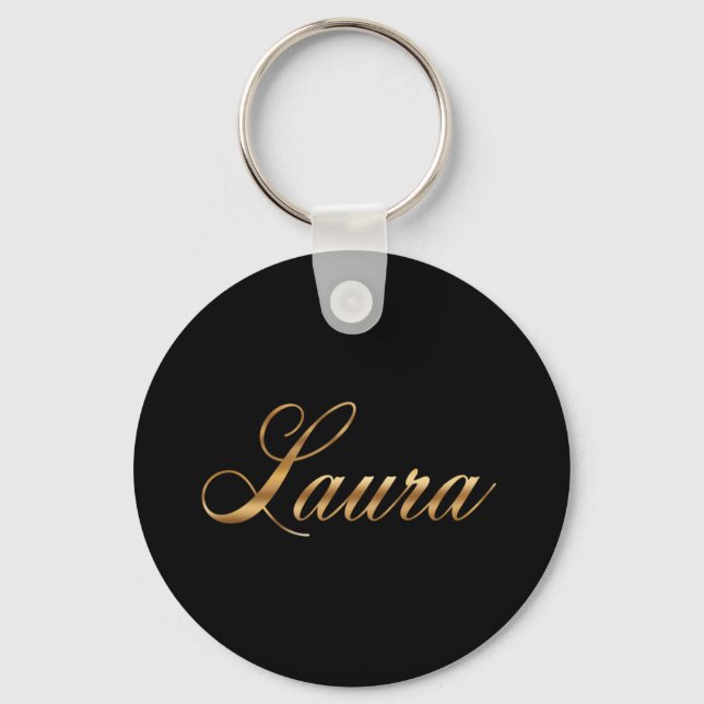 Laura gold Design Lettering Porte-clés (Recto)