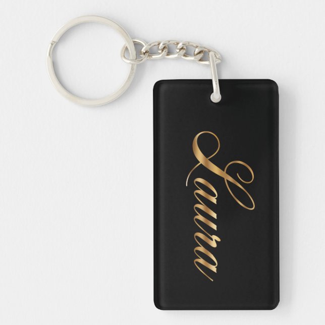 Laura gold Design Lettering Schlüsselanhänger (Vorderseite)