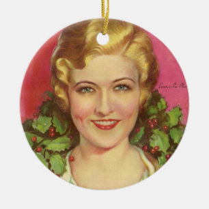 Laura-La Plante Titelseite 1929. Weihnachten Keramik Ornament