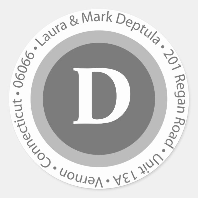 Laura & Mark Deptula Adressetikett Runder Aufkleber (Vorderseite)