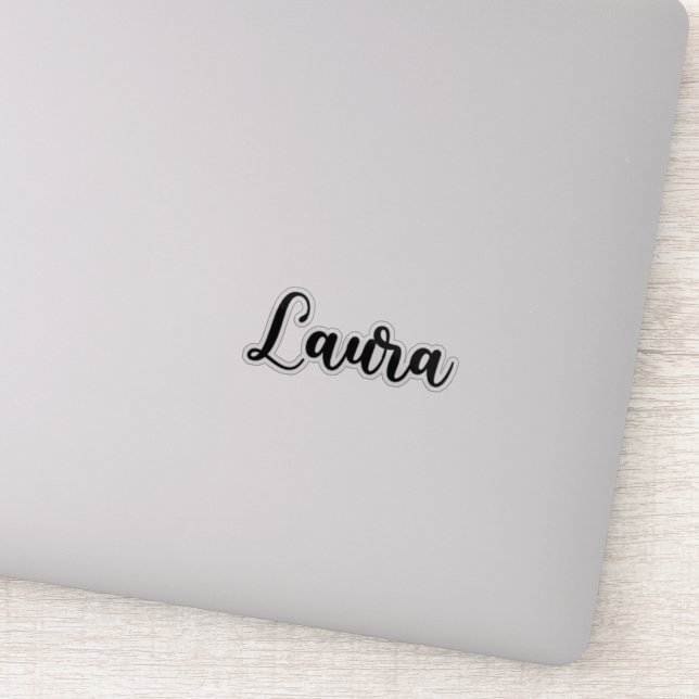 Laura Name - Handgeschriebene Kalligrafie Aufkleber (Detail)