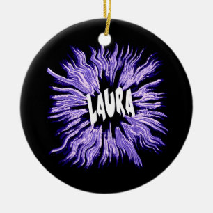 Laura Name Star Keramik Ornament