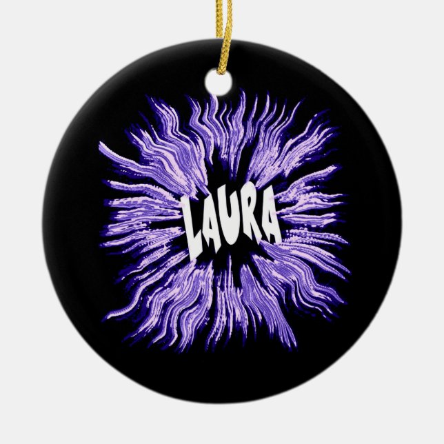 Laura Name Star Keramik Ornament (Vorne)