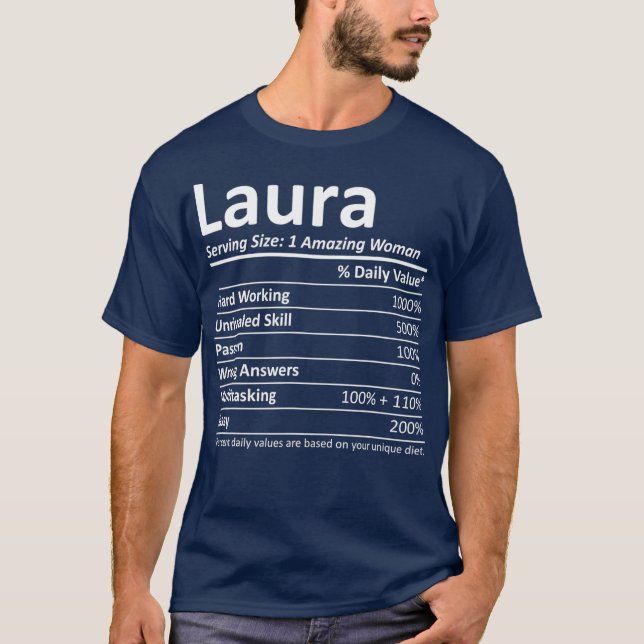 LAURA Nutrition Personalisiert Name Funny Gift T-Shirt (Vorderseite)